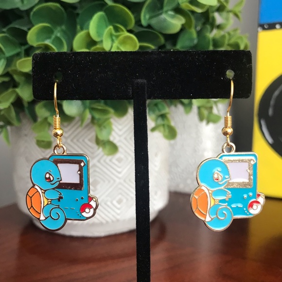 PICK ANY 2 FOR 20!✨Gold Squirtle Gameboy Pokémon earrings✨💧 - Picture 2 of 6